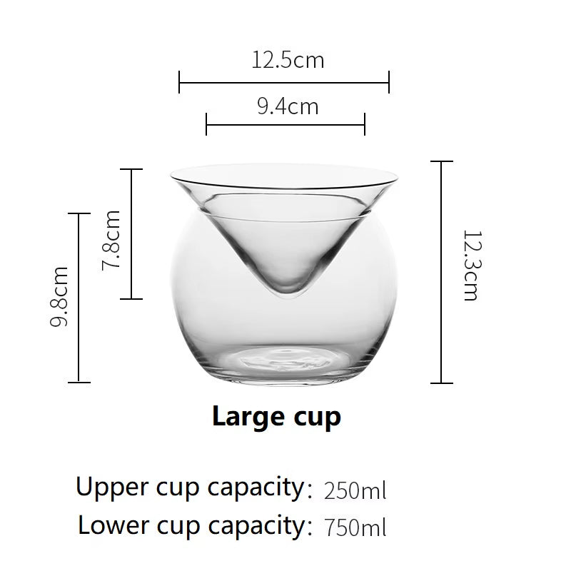 Martini Molecular Cocktail Cup Triangle with Base Beverage Glasses Creative Glass Ball Cup Party Drinking Ware Bar Accessories