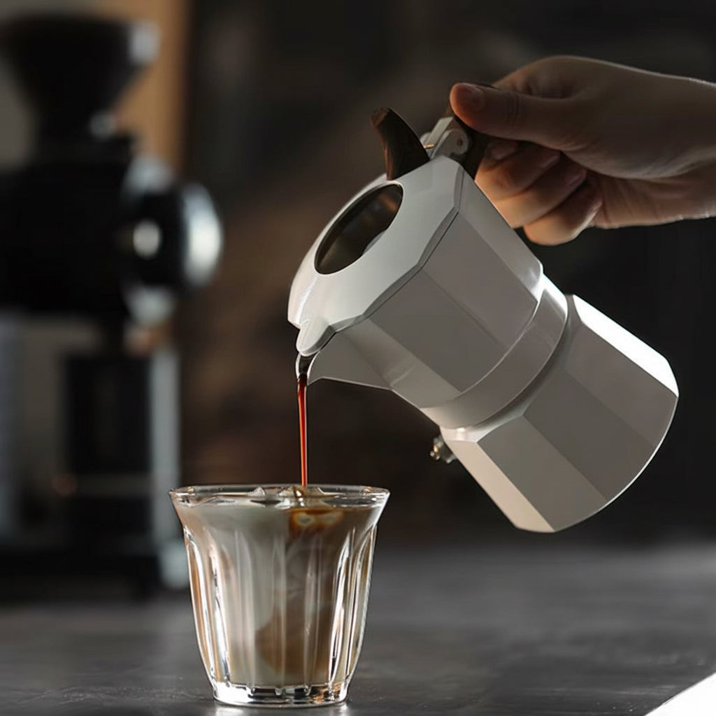 Double Valve Moka Pot Vintage Wooden Handle Espresso Maker for Italian Coffee Professional Home Barista Accessories