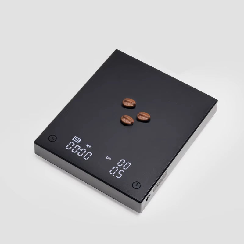 Basic 2 Black Mirror Pour over Coffee Scale Flow Rate Display Auto Timer Digit Kitchen Food Scale Espresso 0.1G/2Kg