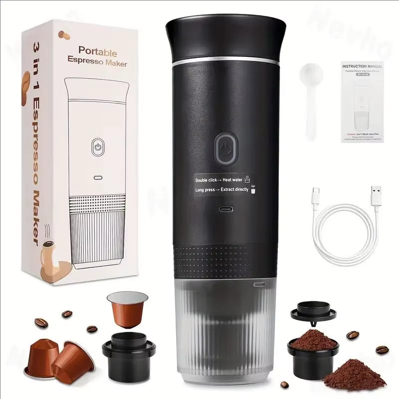 Electric Grinder Coffee Travel Handy 3 In1 Espresso Portable Coffee Espresso Maker Machine Cafe Portable Capsule Coffee Machine