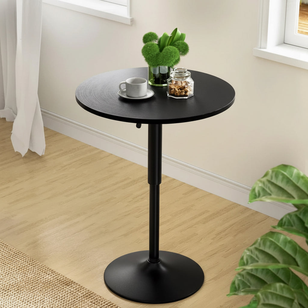 Bar Table Gas Lift round Black
