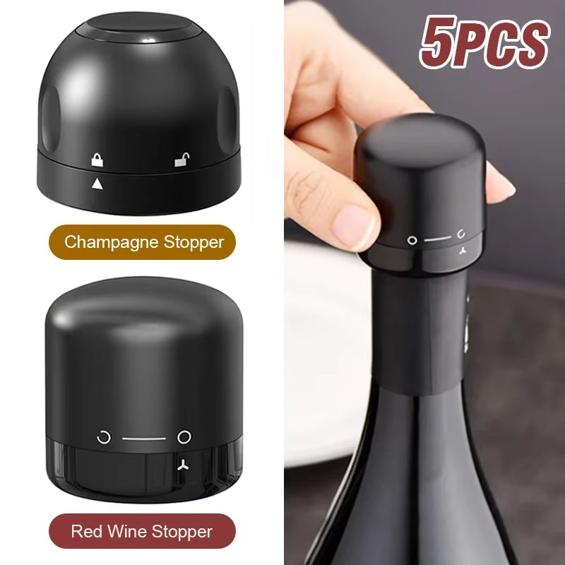 Vacuum Sealed Wine Bottle Plug Champagne Stopper Leak-Proof and Fresh Bottle Cap Wine Corks Bar Accessories Supplies
