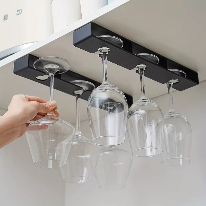 1 Piece of Wine Glass Inverted Hanging Rack, Non Perforated Metal Wine Glass Rack Decoration, Hanging Storage Accessory