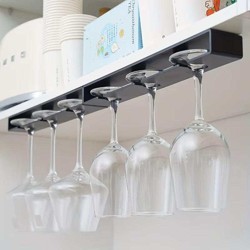 1 Piece of Wine Glass Inverted Hanging Rack, Non Perforated Metal Wine Glass Rack Decoration, Hanging Storage Accessory