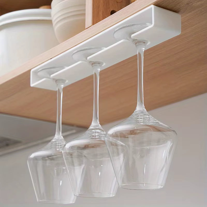 1 Piece of Wine Glass Inverted Hanging Rack, Non Perforated Metal Wine Glass Rack Decoration, Hanging Storage Accessory