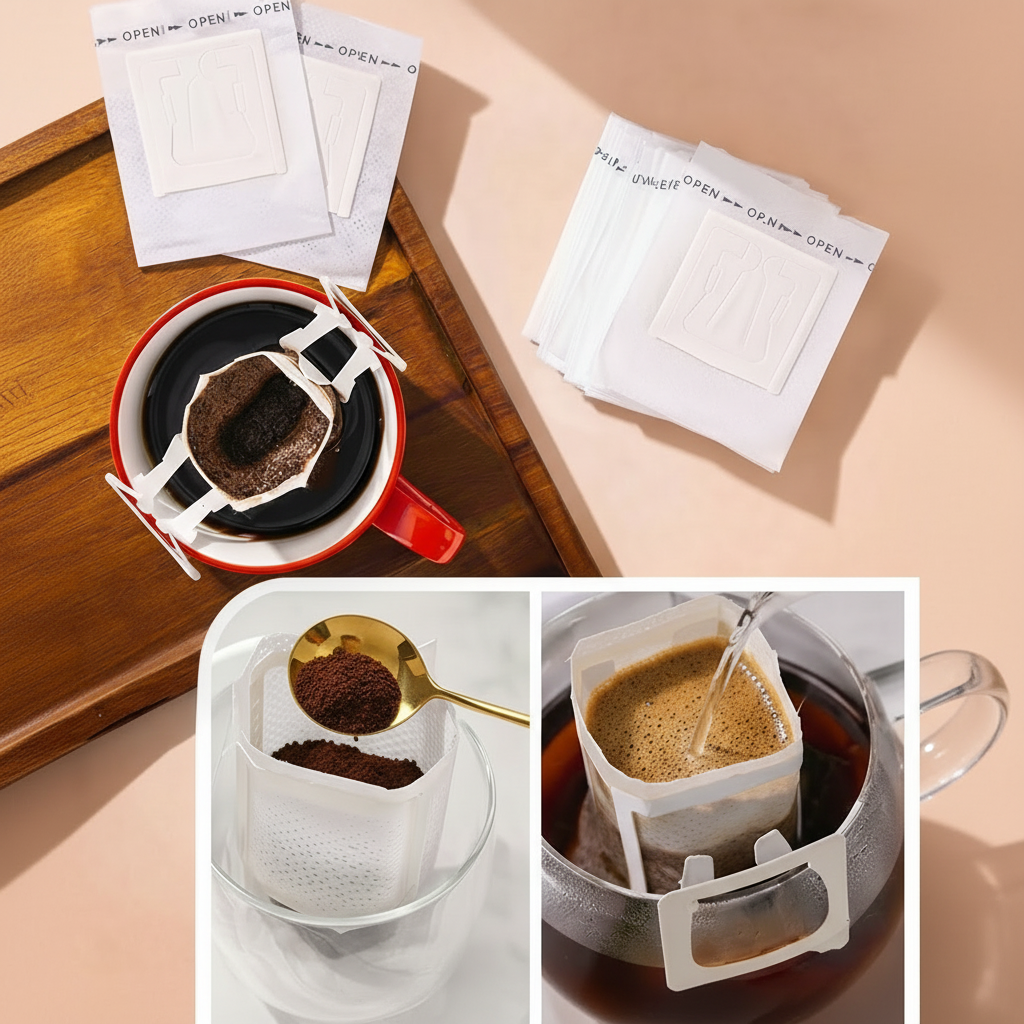 Disposable Coffee Filter Bags - 25/50/100 Pack Portable Drip Coffee Paper