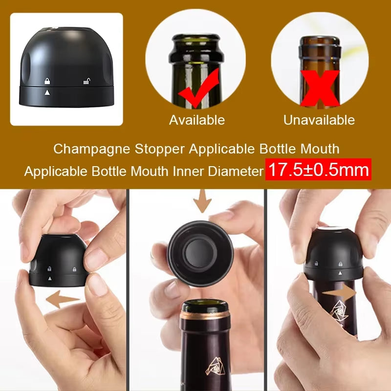 Vacuum Sealed Wine Bottle Plug Champagne Stopper Leak-Proof and Fresh Bottle Cap Wine Corks Bar Accessories Supplies