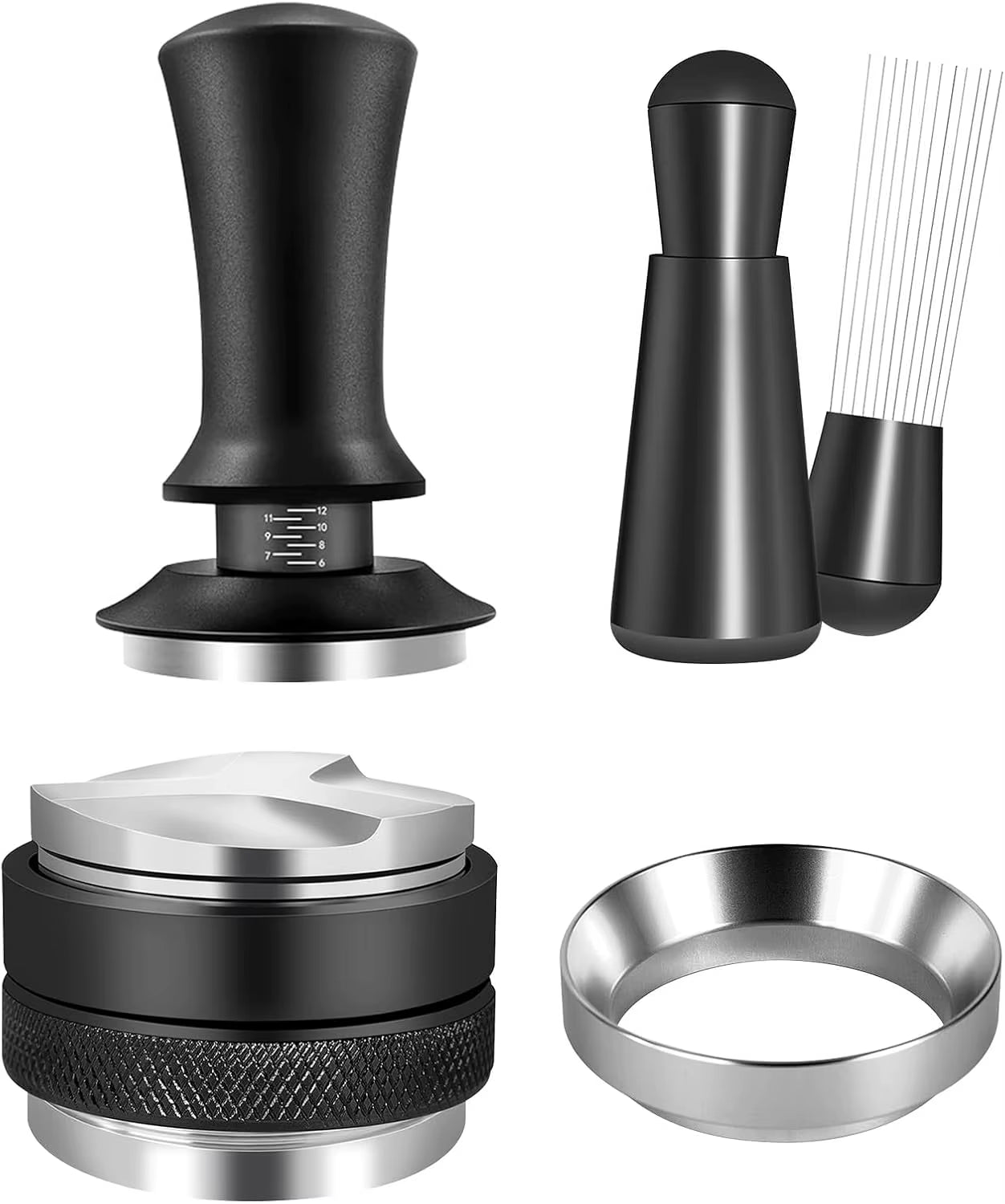 51Mm 53Mm 58Mm Espresso Tamper Barista Coffee Tamper with Calibrated Spring Loaded Stainless Steel Tampers