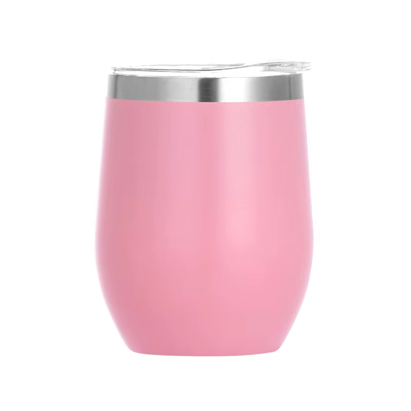 12Oz Eggshell Wine Glass Stainless Steel Thermos Bottle Beer Mugs Thermal Cup for Beers Insulated Coffee Cup Travel Tumbler