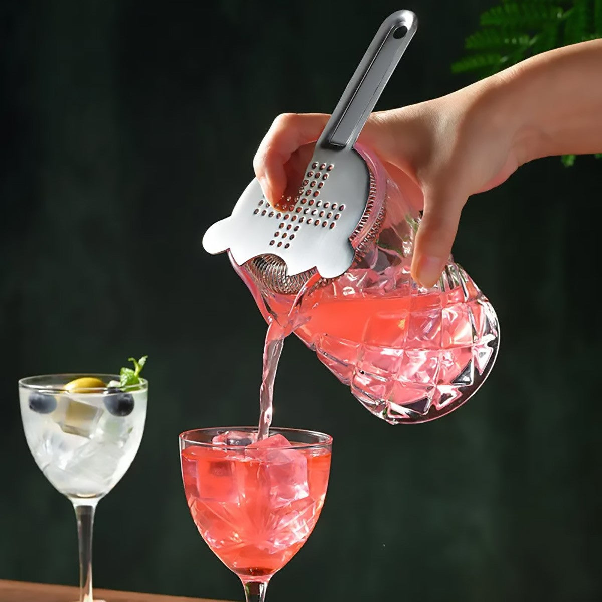 600Ml Glass Crystal Cocktail Mixing Cup Bar Tools with Stainless Steel Stirrer
