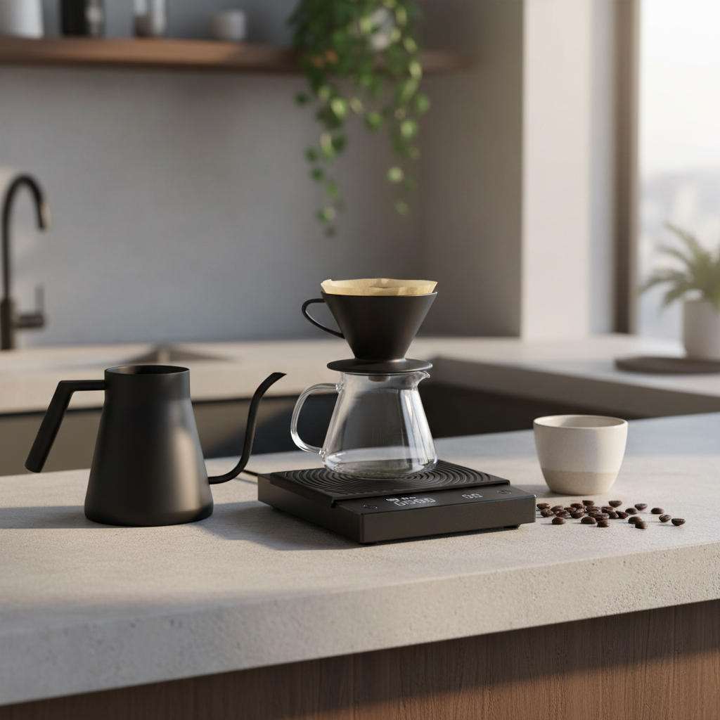 Black Mirror Coffee Scale with Timer - 0.1g to 2kg